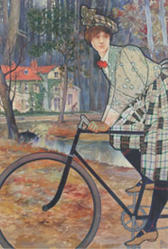 E.N. Blue (1852–1926), Woman on bicycle, Estate of Margaret Blue Wallace, Courtesy of the Museum of American Illustration