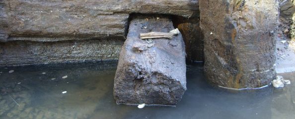 a wharf buried beneath Burling Slip