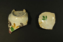 Hand-painted cups dated to the late 18th or early 19th century.