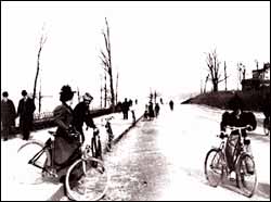 Photo of Bicycle Riders on Riverside Drive, ca. 1898