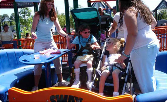 Families enjoying the facilities at Bloomingdale Park in Staten Island.