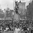 April 22, 1970, First Earth Day, View of Crowds in Union Square Surrounding George Washington Monument, Courtesy of NYC Parks Photo Archive