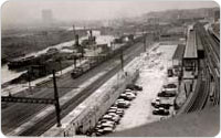 View of Concrete Plant, Train Yard, Bronx River between Westchester Avenue and Bruckner Boulevard, the Bronx, condemnation photo for Sheridan Expressway, circa 1948, Collection Paul Diez