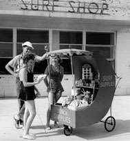 Surf Shop and Concession Wagon, Jacob Riis Park, Queens, circa 1940. Credit: New York City Parks Photo Archive, neg. 19109.