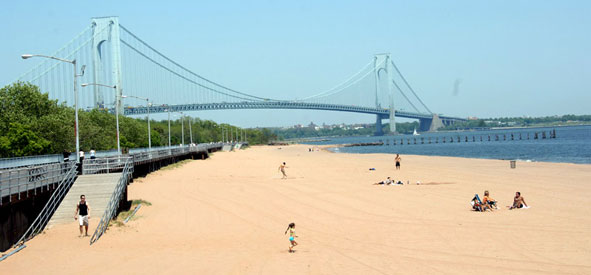 Opening day at South Beach in Staten Island. Photo: Malcolm Pinckney, Parks