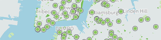 Capital Tracker map with points and markers for project information.