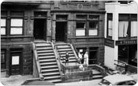 Exterior of Lincoln Square Tenements, circa 1956, New York City Parks Photo Archive