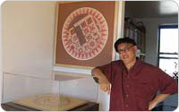 Model of Frederick Douglass Circle with Artist Algernon Miller, 2003