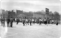 Basketball contest in Lincoln Terrace Park, 1943, New York City Parks Photo Archive