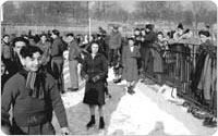 Ice skaters at Lincoln Terrace Park, December 9, 1938, New York City Parks Photo Archive