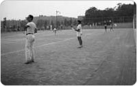 Tennis players at Lincoln Terrace Park, July 2, 1936, New York City Parks Photo Archive