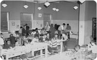 <em>Arts & Crafts Room at St. John's Recreation Center</em>, April 28, 1956, New York City Parks Photo Archive