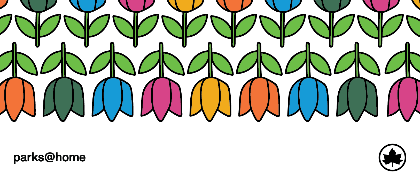 cartoon of tulips in various colors