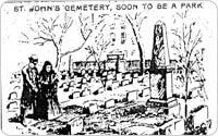 St. John’s Cemetery, St. Luke’s Place, Clarkson and Hudson Streets, 1896, illustration from New York World