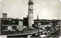 Jefferson Market and Fire Watch Tower, Sixth Avenue and West 9th Street, circa 1855-60, photograph courtesy of Jefferson Market Library, Margot Gayle Collection