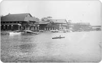 Boathouses along Sherman Creek, Harlem River, now Swindler Cove Park, circa 1890-1900, Manhattan, George Grantham Bain Collection, Library of Congress