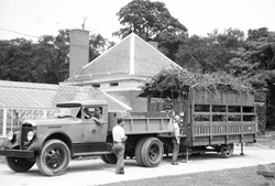 July 2, 1936 image of the Traveling Garden "on the go," ready for its next educational trip. Photo: Max Ulrich, courtesy of Parks Photo Archive.