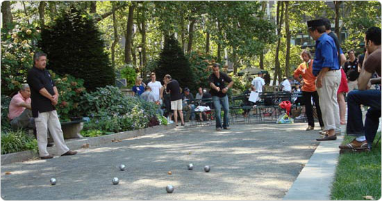 Pétanque tournament in Bryant Park on July 14, 2007.