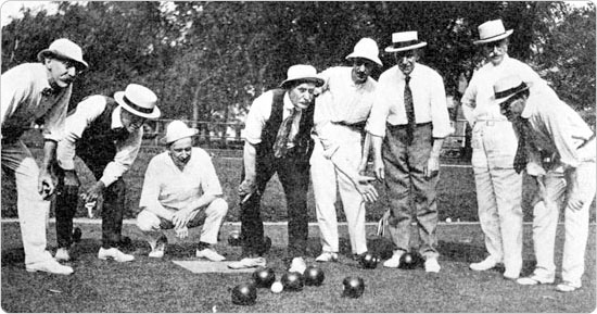 Lawn bowling at the Parade Grounds of Prospect Park, circa 1919. Courtesy of the Parks Photo Archive, Neg. AR1328.