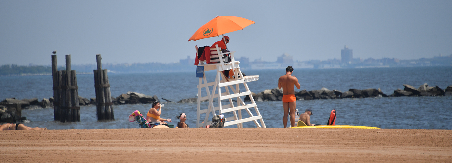 Lifeguards at a beach.