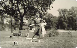 Woman Golfer Tees Off, Clearview Golf Course, Queens, September 4, 1938, Max Ulrich, New York City Parks Photo Archive