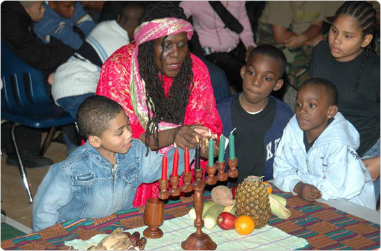 A Kwanzaa celebration at St. James Recreation Center in the Bronx, December 27, 2004. Photo by Malcolm Pinckney.