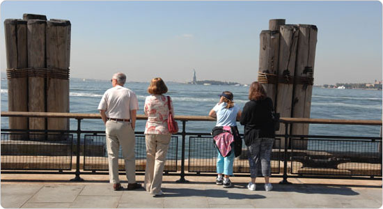 Battery Park remains popular with city residents and visitors, due to its magnificent views of the harbor.