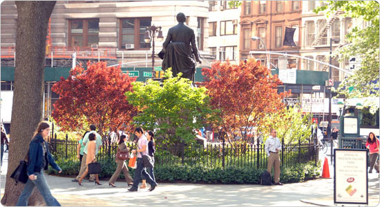 Once the site of a state arsenal, Madison Square Park opened as a public space in 1847.