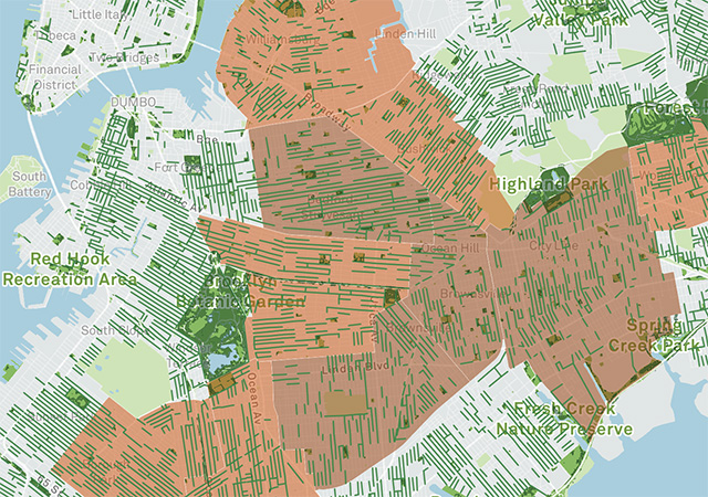 The Cool It! NYC Map provides a visual guide to places to cool off, especially within                      communities with heat vulnerability.