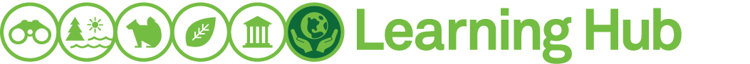 learning hub banner. Sustainability icon is highlighted