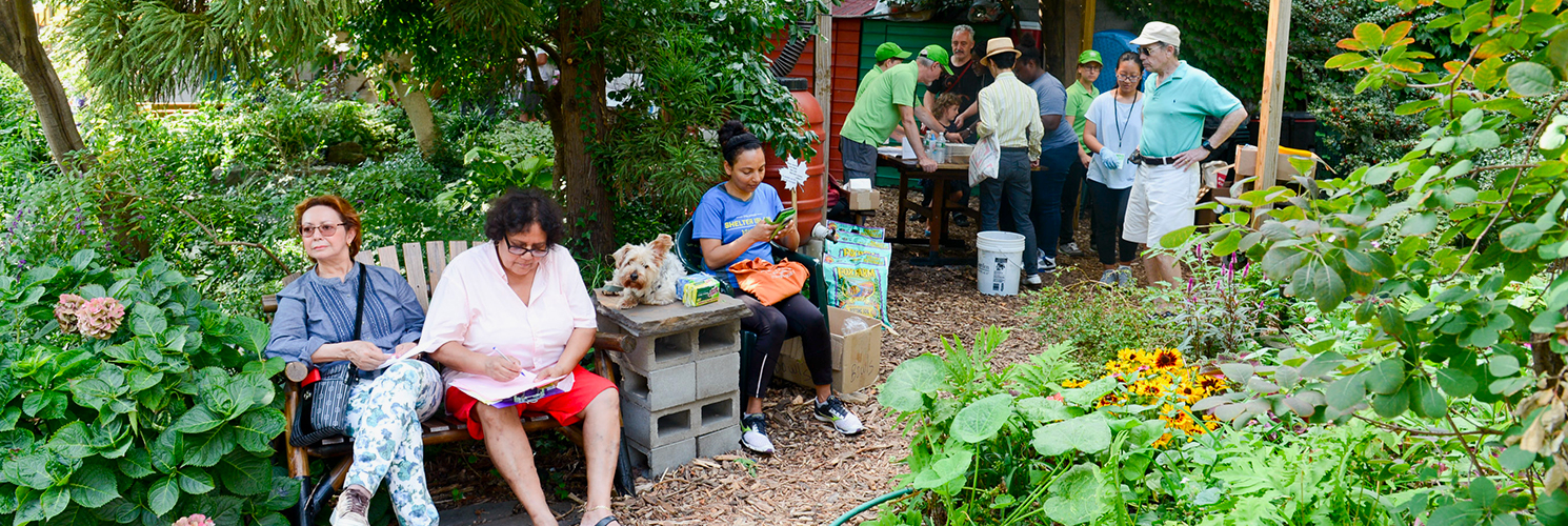 gardeners and members attend event for group development in a garden