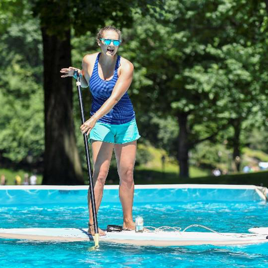 Girl paddleboarding