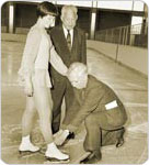 Abe Stark Rink dedication ceremonies Dorothy Hamill Abe Stark and August Heckscher Daniel Mc Partlin