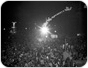 Image of Bethesda Fountain is cramped with partiers wishing to celebrate the pleasant weather for New Year's Eve 1971.