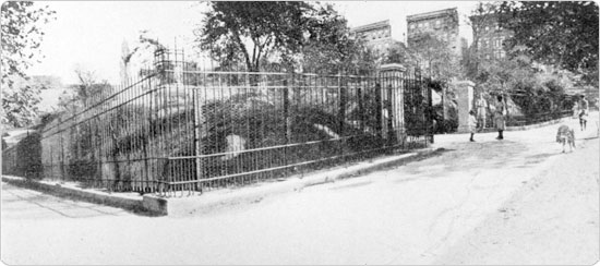 Image of Northwest entrance to Morningside Park, circa 1915, shortly after restorations. Neg. AR845