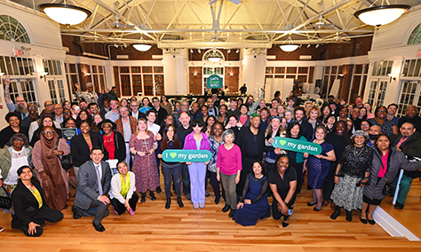 greenthumb staff, awardees and attendees pose for a group photo