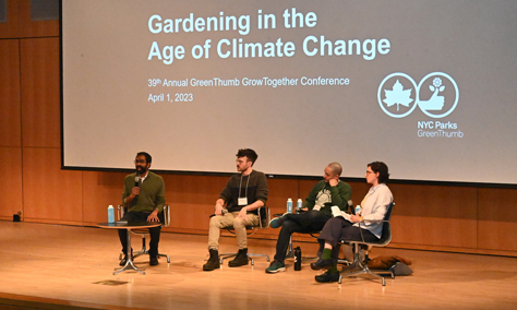 people at a GreenThumb GrowTogether workshop work together.