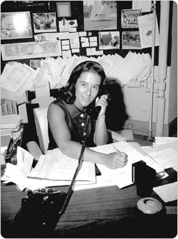 Doris Freedman in the public art office at Central Park, 1968.