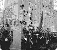 October 19, 1936 unveiling ceremony for the General Sheridan monument, with the Color Guard before the statue. Courtesy of Parks Photo Archive, Neg. 9804. 