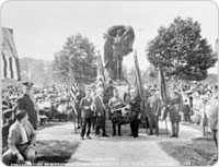 Presentation of the Highland Park war memorial, Dawn of Glory, to the City, July 13, 1924. Courtesy of Parks Photo Archive, Neg. 53509.