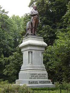 Central Park’s Daniel Webster statue on its Quincy Granite pedestal.