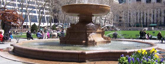 Josephine Shaw Lowell fountain in Bryant Park.