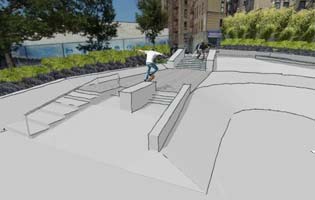 River Avenue Pocket Parks Skate Park Rendering