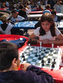 Kids participate in the Annual Chess in the Parks Rapid Open