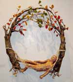 Photo of "Nature's Burden" by Aubrey Roemer, a wreath in the 20th Annual Wreath Interpretations exhibition. 