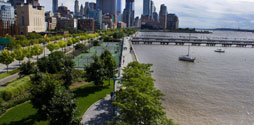 Aerial shot of Hudson River Park