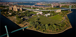 Aerial shot of Randall's Island Park