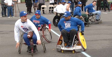 People playing wheelchair football