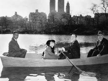 Hulan Jack, Mayor Wagner, Commissioner Moses, Loeb Boathouse Dedication, Central Park, March 12, 1954