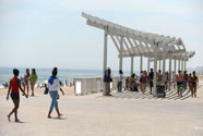 New Shade structure on Rockaway Beach Boardwalk